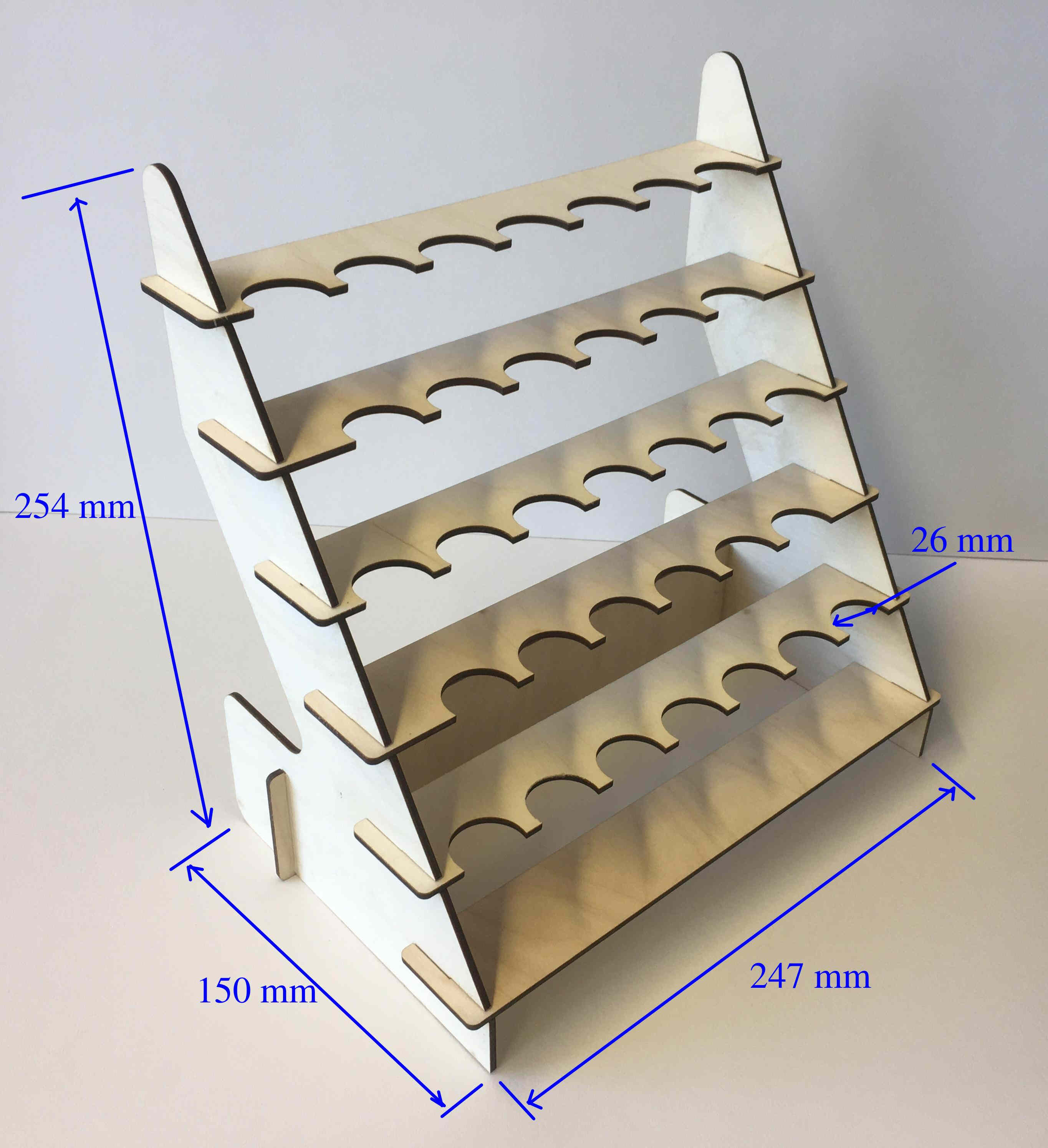 Farbenregal Farbständer Tabletop  für 33 Vallejo, Andrea o. Army Painter Farben