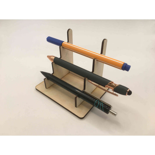 Stiftehalter aus Sperrholz mit Lasercut-Gravur, dekoratives Holz-Accessoire für Schreibtisch oder Arbeitsbereich